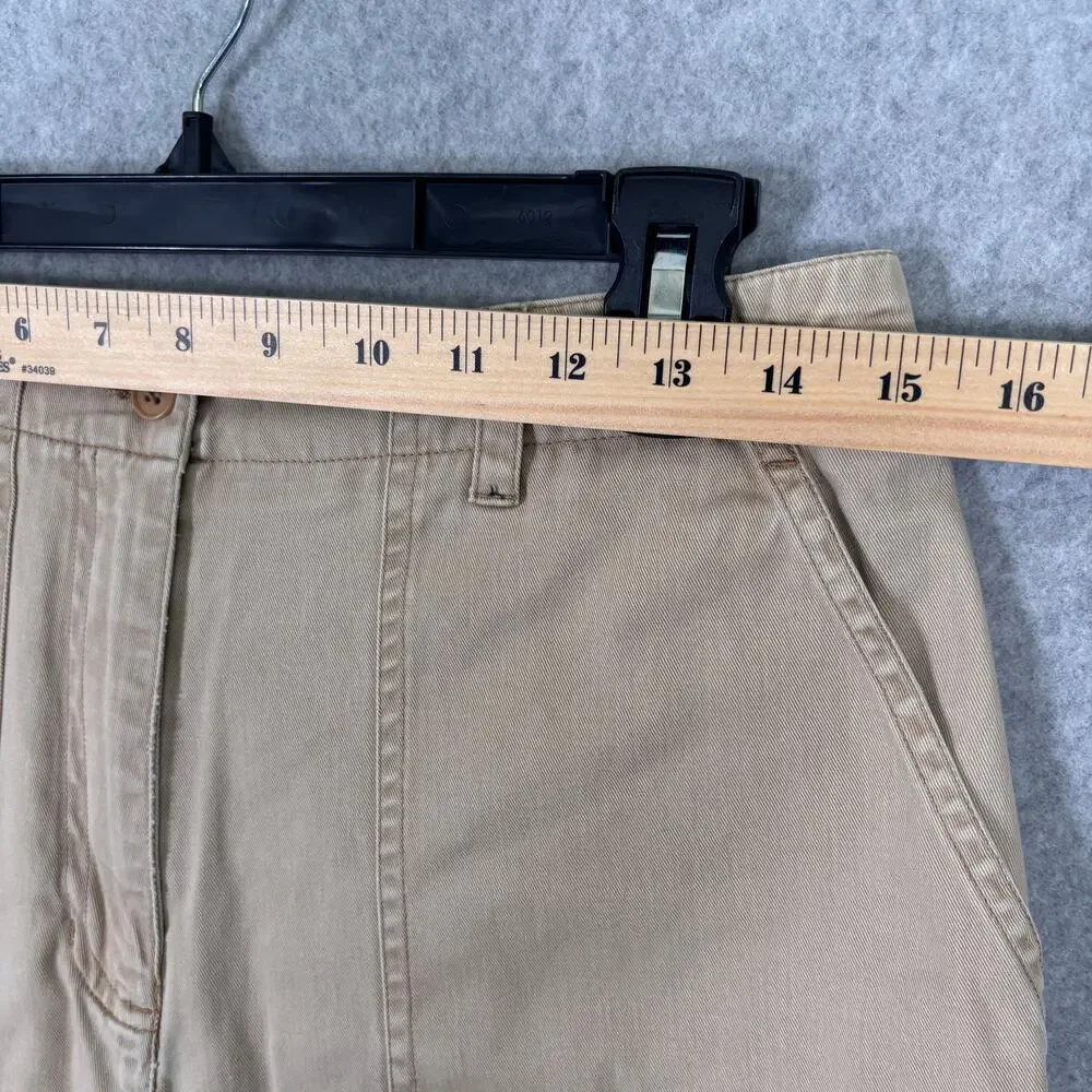 Jones New York Short 6 Tan Utility Chino 100% Cotton Khaki Hiking Casual GORP‎